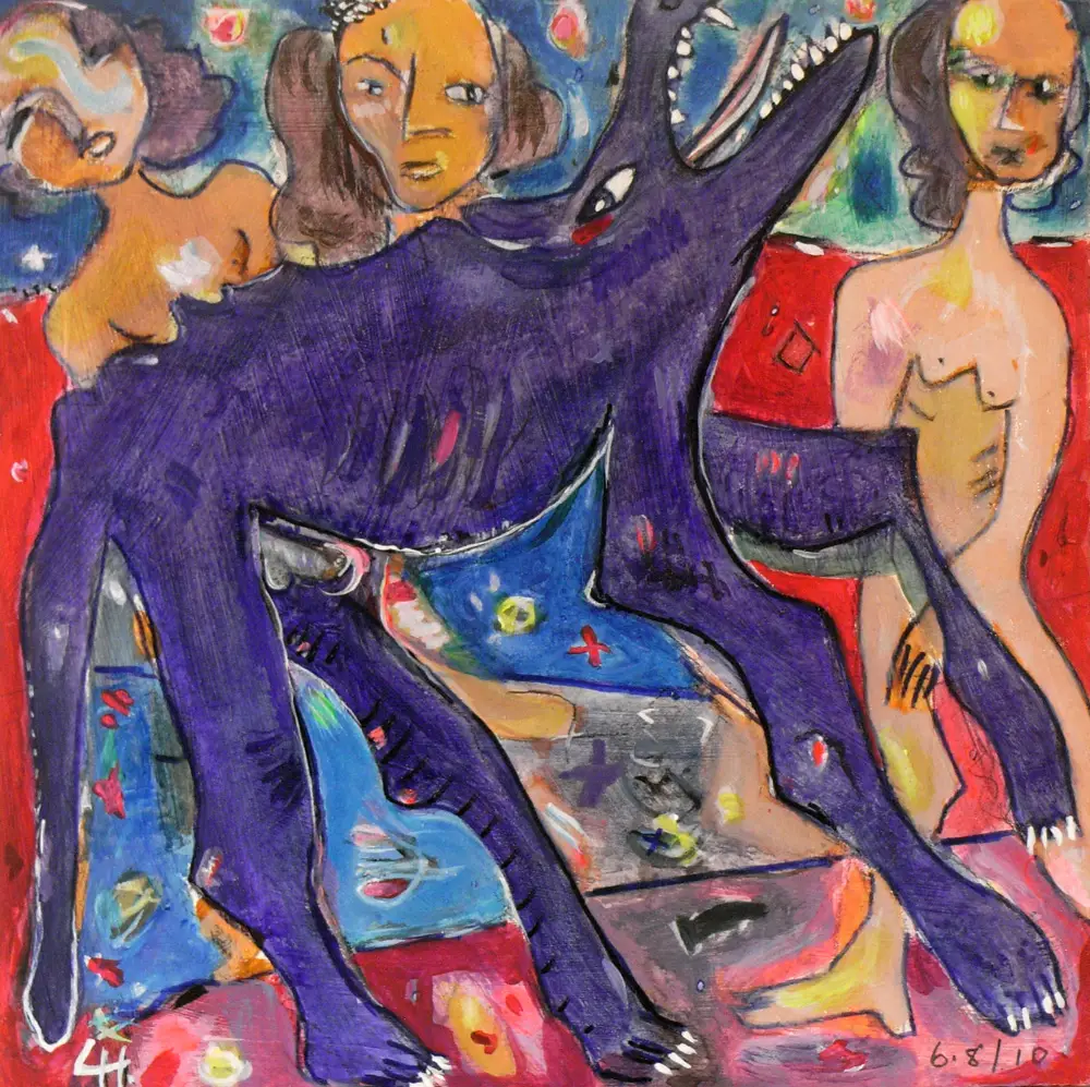 Three Women and a Wolf With a Sore Left Paw