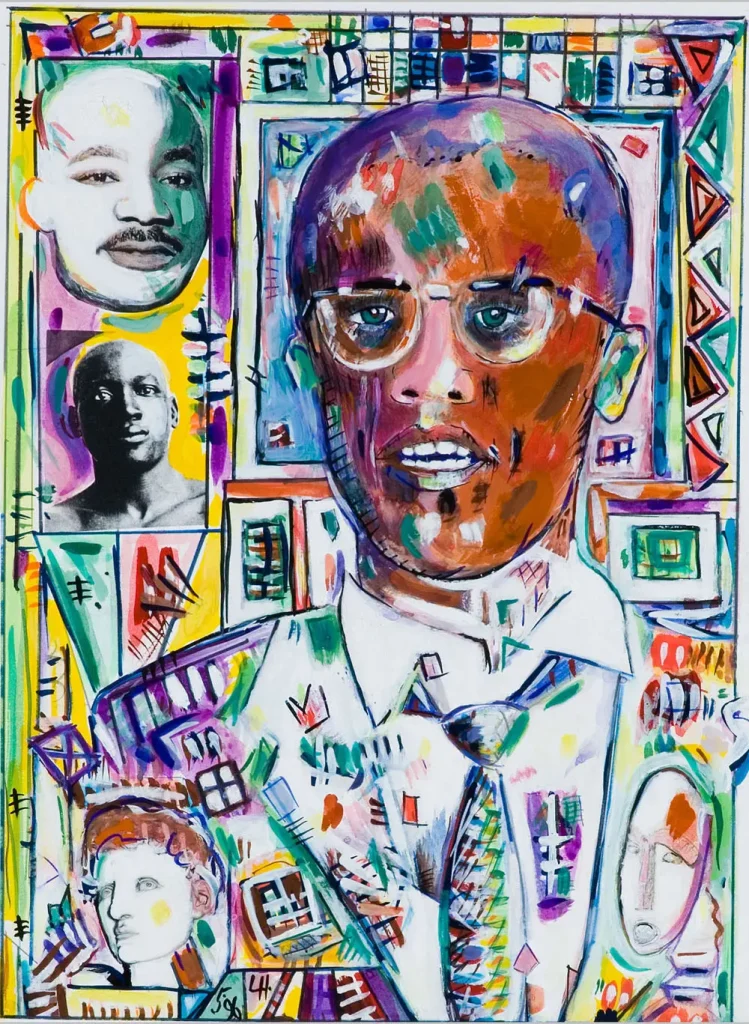 Malcolm X 1960 With Jack Johnson and Others